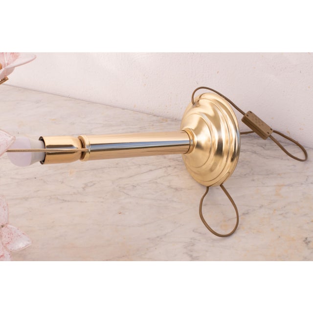 Murano Table Light Pink Flowers, 1980s For Sale - Image 6 of 12