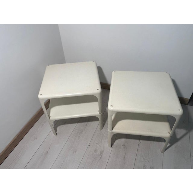 Mid-Century Modern Demetrio 45 Stackable Coffee Tables in White ABS by Vico Magistretti for Artemide, 1970s, Set of 4 For Sale - Image 3 of 14