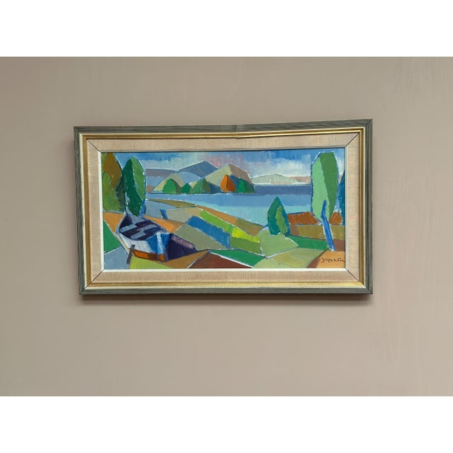 Mid-Century Modern Yngve Andersson, Fractured Horizon, 1960s, Oil on Canvas For Sale - Image 3 of 17