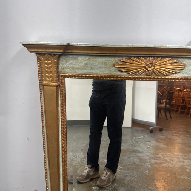 Neoclassical Style Giltwood Painted Wall Mirror, Vintage For Sale - Image 11 of 12