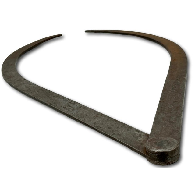 Mid 19th Century Giant Antique Hand Made Wrought Iron Industrial Era Foundry Calipers Circa Mid 19th Century - 24 Inches Tall For Sale - Image 5 of 12