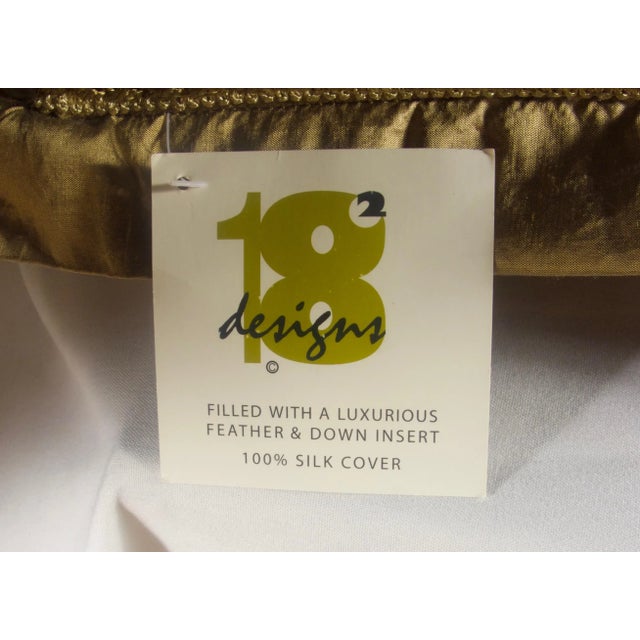 2000s Nwt Bronze Dupioni Silk Decor Pillow For Sale In New York - Image 6 of 8