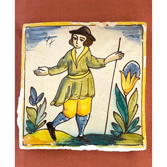 Italian Ceramic Tiles, 900, Set of 8 For Sale - Image 4 of 12