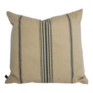 Ralph Lauren Pillow White and Blue Striped Linen Throw Pillow For Sale