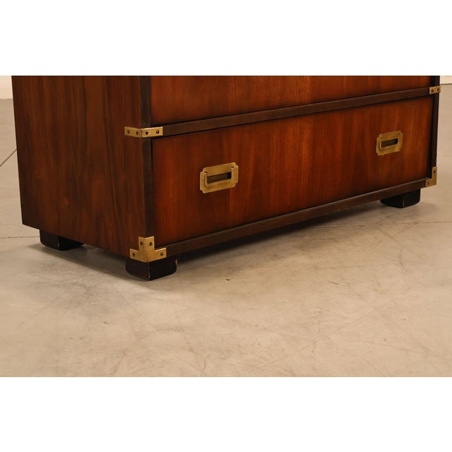 Lane Campaign Style Walnut Chest Of Drawers For Sale - Image 17 of 18