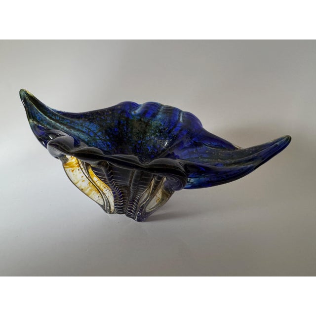 Sculptural Cobalt Blue Art Glass Centerpiece Bowl from Egermann, 1980s For Sale - Image 6 of 18