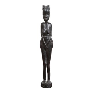 Hand-Carved Ebony African Statue by Unknown Sculptor, Folk Art, Kenya For Sale