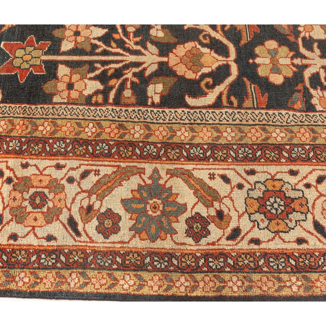 Textile Antique Persian Sultanabad Botanic Handmade Wool Rug For Sale - Image 7 of 9