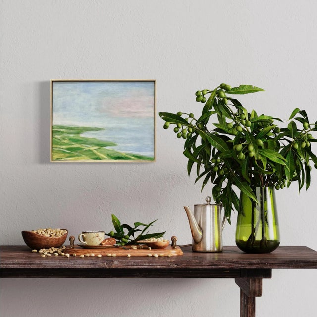 Contemporary "Sun Sea Day" Contemporary Landscape Painting by Ben Junta, Framed For Sale - Image 3 of 10