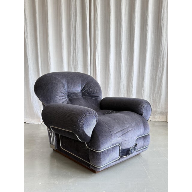 Space Age Velvet and Chrome Chair by Adriano Piazzesi, Italy, 1960s For Sale - Image 17 of 17