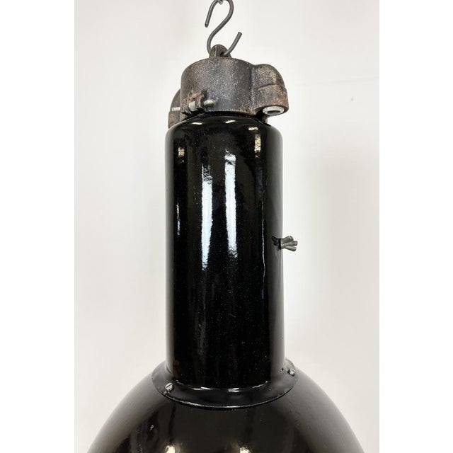 Black Vintage Industrial Bauhaus Black Enamel Pendant Lamps from Elektrosvit, 1960s, Set of 4 For Sale - Image 8 of 14