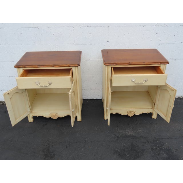 Ethan Allen Two Tone Large Nightstands Bedside End Tables a Pair 6902 For Sale - Image 18 of 18