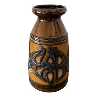 Fat Lava Vase from Strehla Keramik, 1960s For Sale