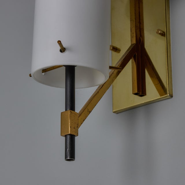 1970s Sculptural Glass and Brass Sconces Attributed to Ignazio Gardella - a Pair For Sale - Image 12 of 17
