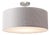 Stretch Semi Flush Mount, Cashmere Gray Linen Shade, Satin Nickel For Sale