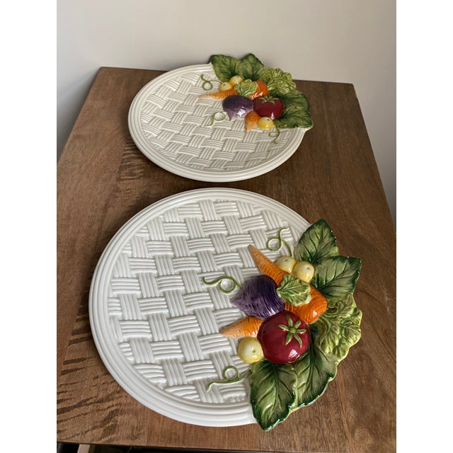 Fitz and Floyd Late 20th Century Fitz and Floyd Tromp L’oiel Vegetable Plates- Set of 4 For Sale - Image 4 of 9