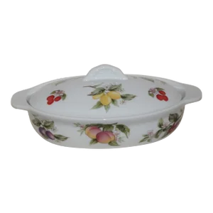 Late 20th Century Andrea by Sadek Fruit & Blossom Cook Ware Lidded Serving Bowl