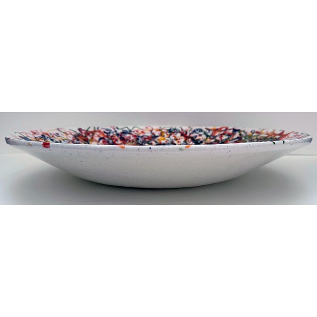 Large Hand Painted Jackson Pollack Style Bowl For Sale - Image 4 of 5