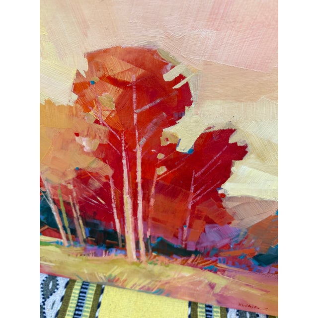 Karen White Autumn With Lemonlight Original Oil Painting, Signed For Sale - Image 9 of 12