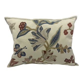 Chelsea Textiles Embroidered Lumbar Pillow For Sale
