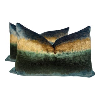 Kravet Couture "Izumo" in Aegean 14"x22" Pillows-a Pair For Sale