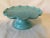 Robin's Egg Blue Vintage Maioliche Jessica Cake Stand, Pedestal, Candle Holder, Made in Italy For Sale - Image 8 of 9