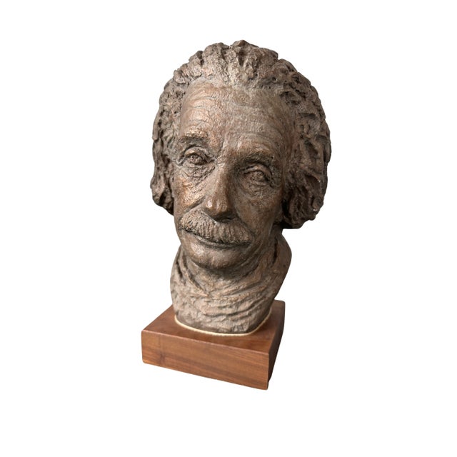 Vintage Bust of Dr. Albert Einstein by Austin Productions Sculptures 1962 For Sale - Image 12 of 12