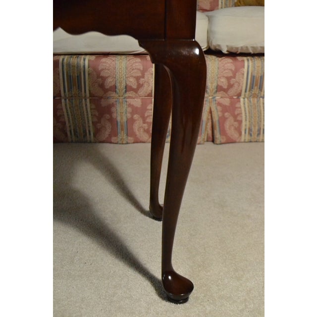 Wood Vintage L. & j.g. Stickley Solid Cherry Oval End Table Queen Anne Cabriole Leg For Sale - Image 7 of 8