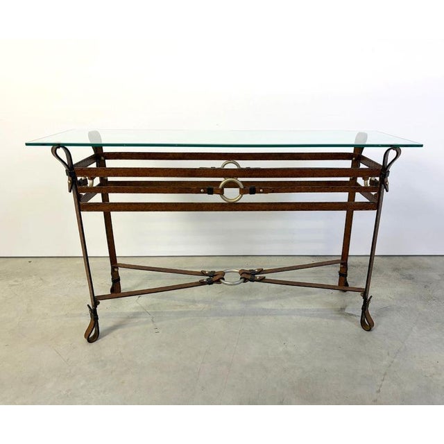 Vintage Console Table in Faux Leather, 1970s For Sale - Image 4 of 11