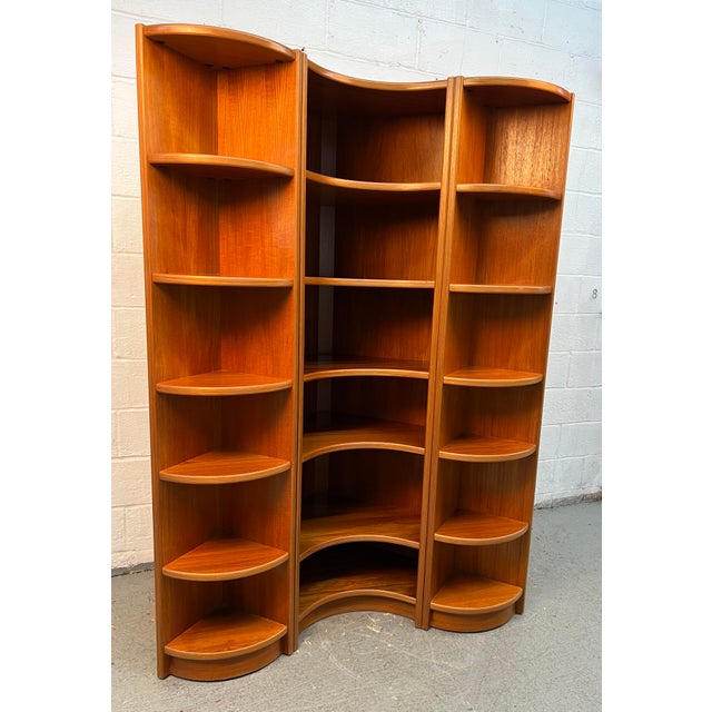 Mid-Century Modern Vintage Danish Modular Curved Teak Shelving Unit For Sale - Image 3 of 18