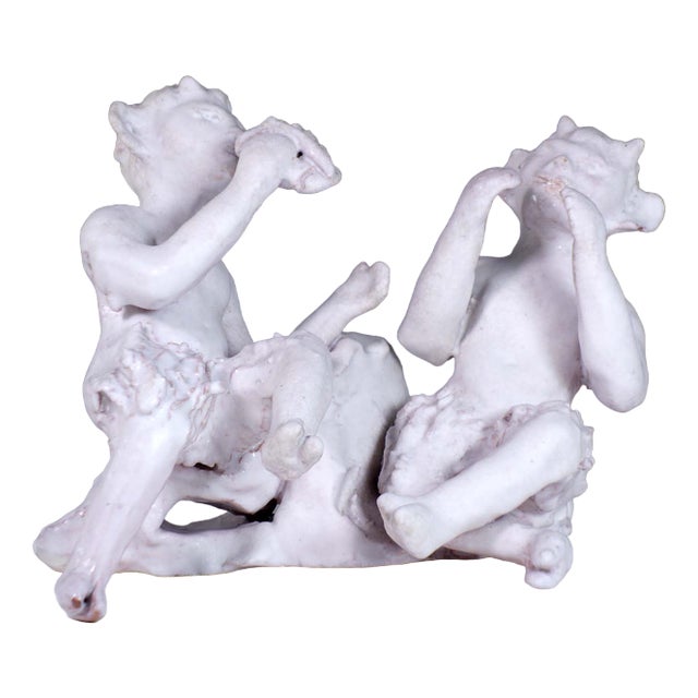 Ceramic White Fawn Sculpture by Clara Istler, 1950s For Sale