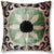 "A true statement piece for sophisticated interiors, this handmade silk velvet pillow combines soft blush pink, fresh sage...