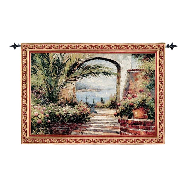 Seaview Arch Loom Woven Tapestry - 95 X 134 Cm (3'1 X 4'5") - Requires Rod Size 3 For Sale