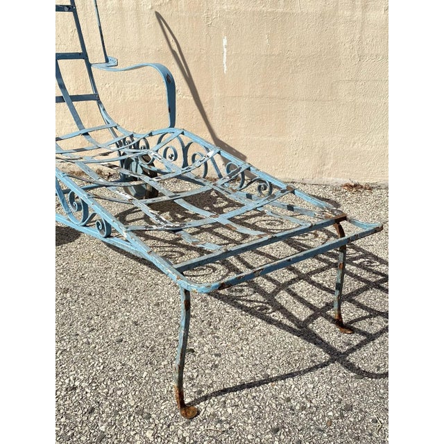 Early 20th Century Vintage Salterini Style Art Nouveau Scrolling Wrought Iron Lounge, Attributed For Sale - Image 10 of 12