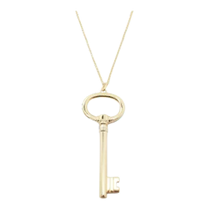 Tiffany & Co. 18k Yellow Gold Oval Key Pendant Necklace