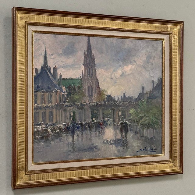 Framed Oil on Canvas by José Salvaggio (1953-) 'Place De La Carrière ~ Nancy' For Sale - Image 4 of 16