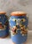 Mid 20th Century Vintage Blue Floral Ceramic Salt & Pepper Shakers For Sale - Image 5 of 8