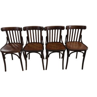 Vintage Parisian Bistro Chairs, 1960s, Set of 4 For Sale