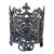 Heavy Ornate Black Cast Iron Acorn Finial Footed Outdoor Garden Planter For Sale