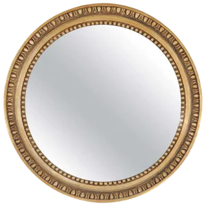 19th C. English Carved Giltwood Round Mirror