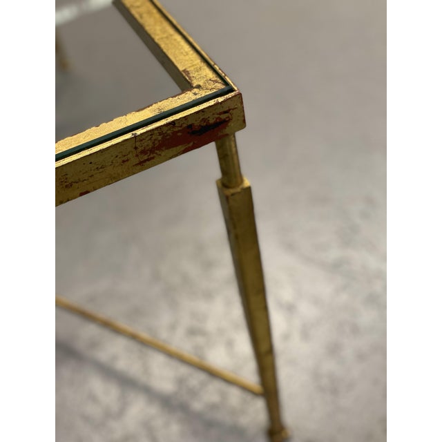 Golden Frame Coffee Table with Glass Top For Sale - Image 9 of 10