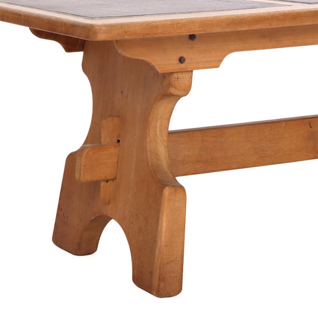 Wood French Oak and Stone Dining Table, C. 1960. For Sale - Image 7 of 7