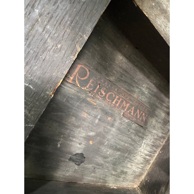 Early 20th Century Brutalist Oak Arts and Crafts Antique Hall Chair in Manner of Charles Limbert For Sale - Image 10 of 11