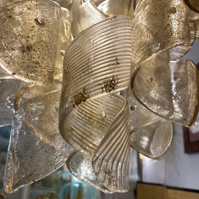 Golden Fusilli Chandelier, 1950s For Sale - Image 4 of 5