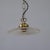 Decorative Holophane hanging lamp made of glass with brass fixture. The lamp has new wiring and works on a standard E27...