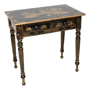 Antique Victorian Chinoiserie Lacquered Side Table, 1850s