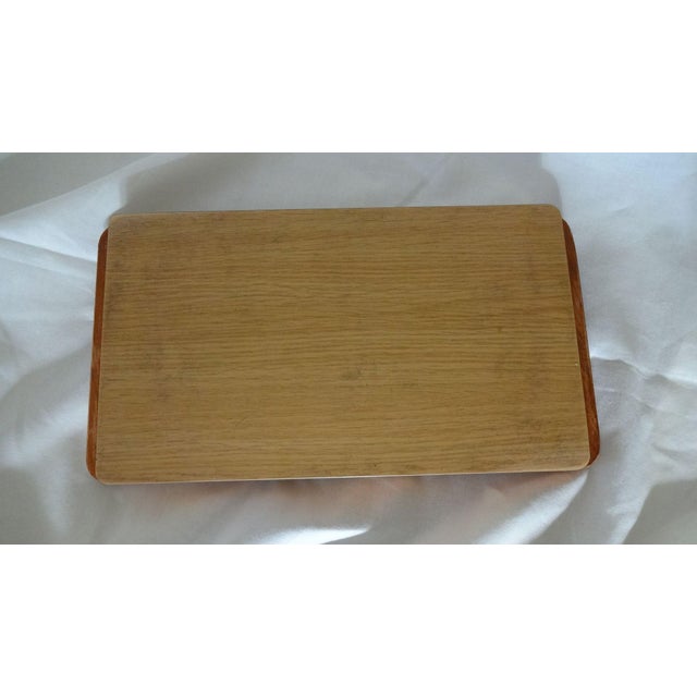 A vintage French Wood Wine tray made from a panel of a wine crate from Chateau Coutet, an estate in Barsac, France, a...