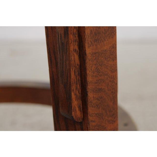 Set of 3 Stickley Mission Oak Counter Bar Stools For Sale - Image 9 of 14
