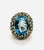 Bochic “Orient” Multi Sapphire & Blue Topaz Ring Set In 18K Gold & Silver For Sale - Image 9 of 11