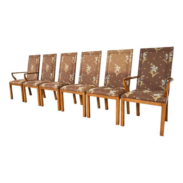 Michael Taylor for Baker Furniture Far East Collection Parsons Dining Chairs, Set of Six For Sale